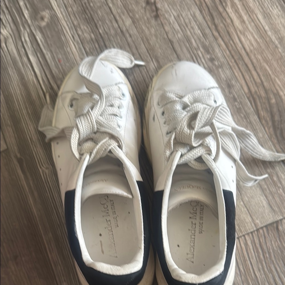 Alexander McQueen White and Black Sneakers Minimalist Design